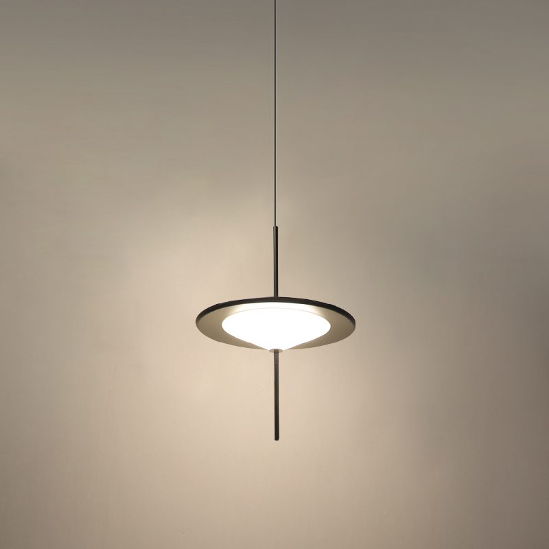 Modern LED Pendant Light Black White Minimalist Ceiling Lamp for Dining Room