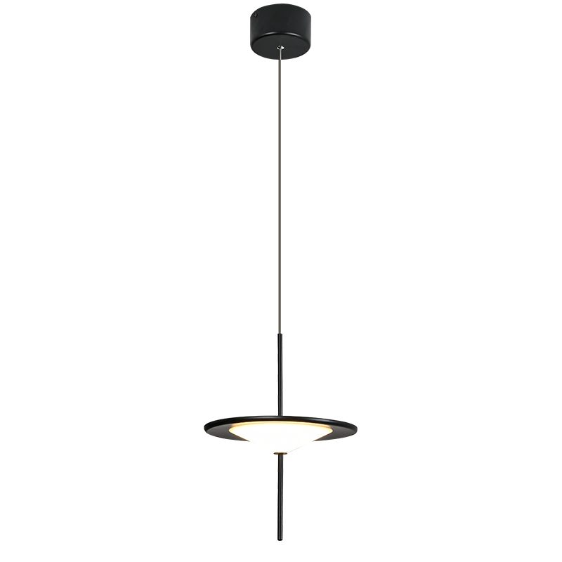 Modern LED Pendant Light Black White Minimalist Ceiling Lamp for Dining Room