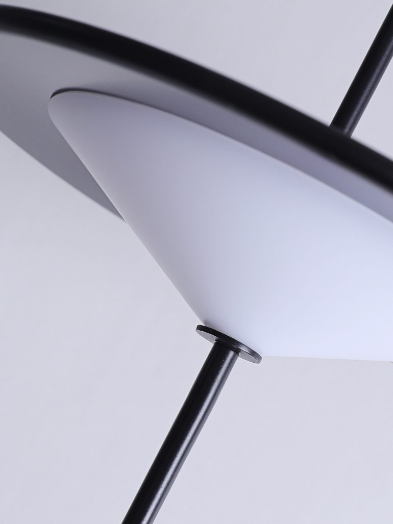 Modern LED Pendant Light Black White Minimalist Ceiling Lamp for Dining Room