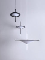 Modern LED Pendant Light Black White Minimalist Ceiling Lamp for Dining Room