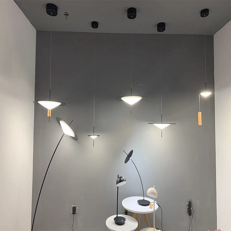 Modern LED Pendant Light Black White Minimalist Ceiling Lamp for Dining Room