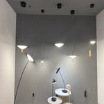 Modern LED Pendant Light Black White Minimalist Ceiling Lamp for Dining Room