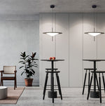 Modern LED Pendant Light Black White Minimalist Ceiling Lamp for Dining Room