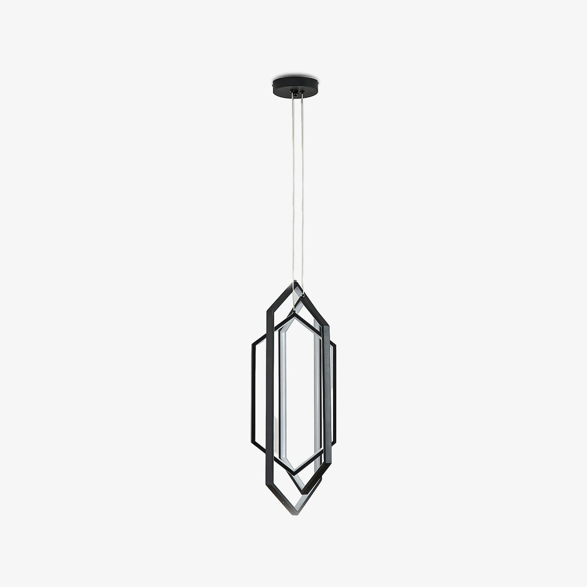 Modern Hexagonal LED Pendant Light for Dining Room, Black/Gold/White Finish