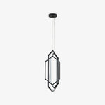 Modern Hexagonal LED Pendant Light for Dining Room, Black/Gold/White Finish