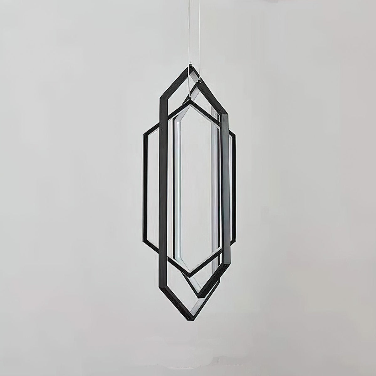 Modern Hexagonal LED Pendant Light for Dining Room, Black/Gold/White Finish