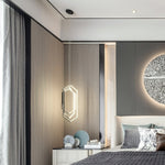 Modern Hexagonal LED Pendant Light for Dining Room, Black/Gold/White Finish