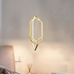 Modern Hexagonal LED Pendant Light for Dining Room, Black/Gold/White Finish