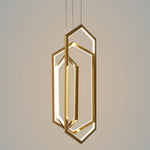 Modern Hexagonal LED Pendant Light for Dining Room, Black/Gold/White Finish