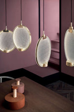 Horo Pendant Lamp Modern Brass Glass LED Ceiling Light for Dining Room