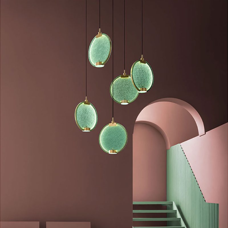Horo Pendant Lamp Modern Brass Glass LED Ceiling Light for Dining Room