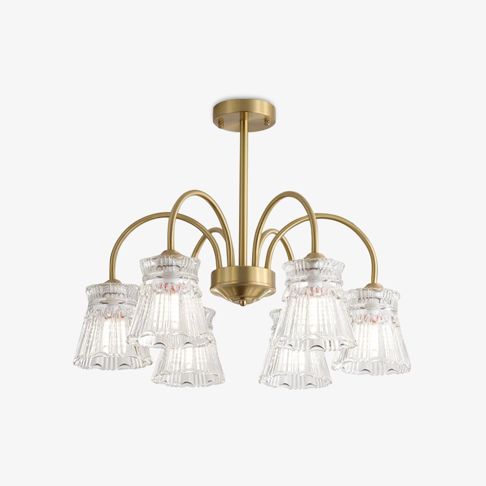 Ice Cream Crystal Chandelier Modern Brass Glass Pendant Light for Dining Room