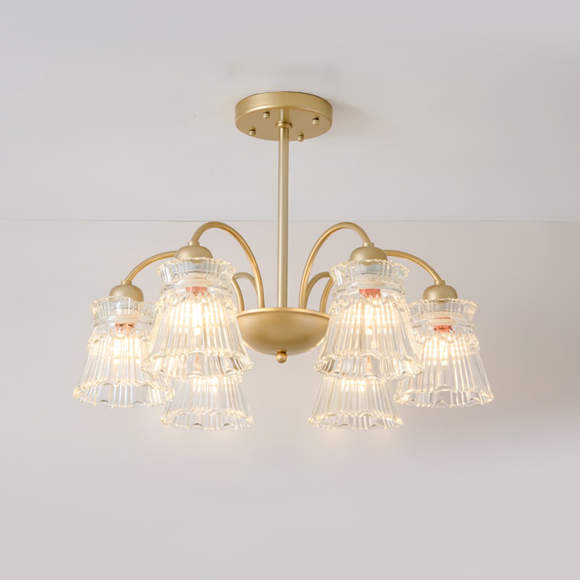Ice Cream Crystal Chandelier Modern Brass Glass Pendant Light for Dining Room