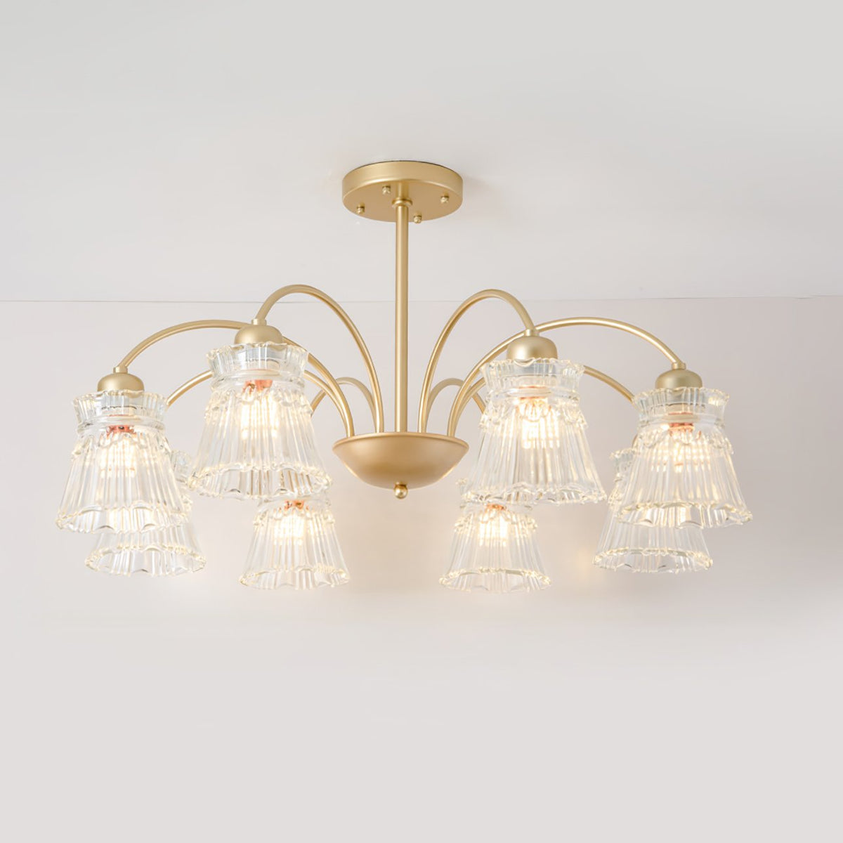 Ice Cream Crystal Chandelier Modern Brass Glass Pendant Light for Dining Room