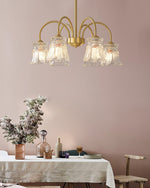 Ice Cream Crystal Chandelier Modern Brass Glass Pendant Light for Dining Room