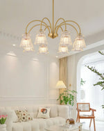 Ice Cream Crystal Chandelier Modern Brass Glass Pendant Light for Dining Room