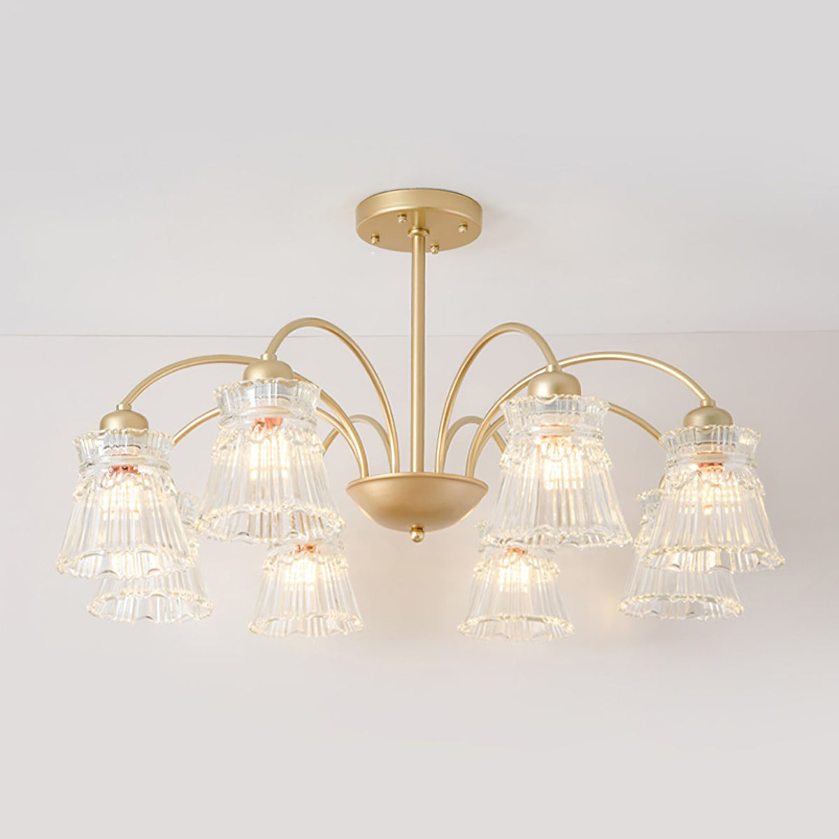 Ice Cream Crystal Chandelier Modern Brass Glass Pendant Light for Dining Room