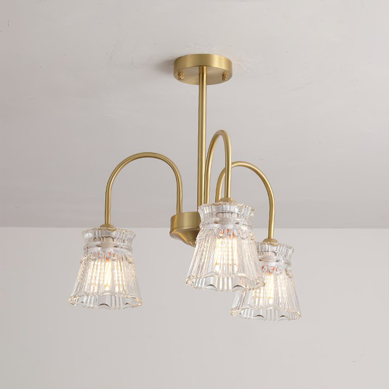 Ice Cream Crystal Chandelier Modern Brass Glass Pendant Light for Dining Room