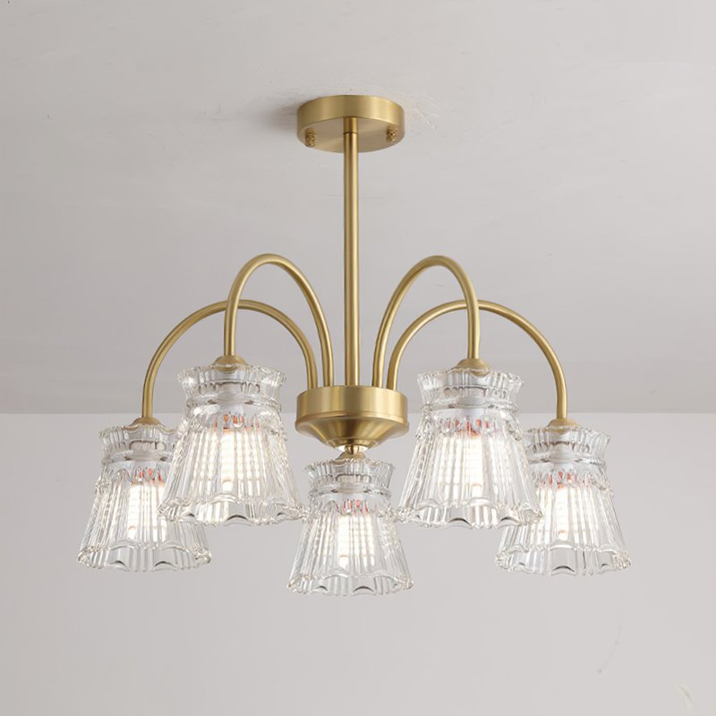 Ice Cream Crystal Chandelier Modern Brass Glass Pendant Light for Dining Room