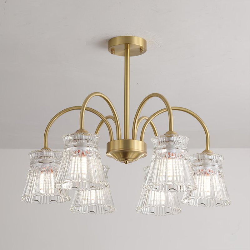 Ice Cream Crystal Chandelier Modern Brass Glass Pendant Light for Dining Room