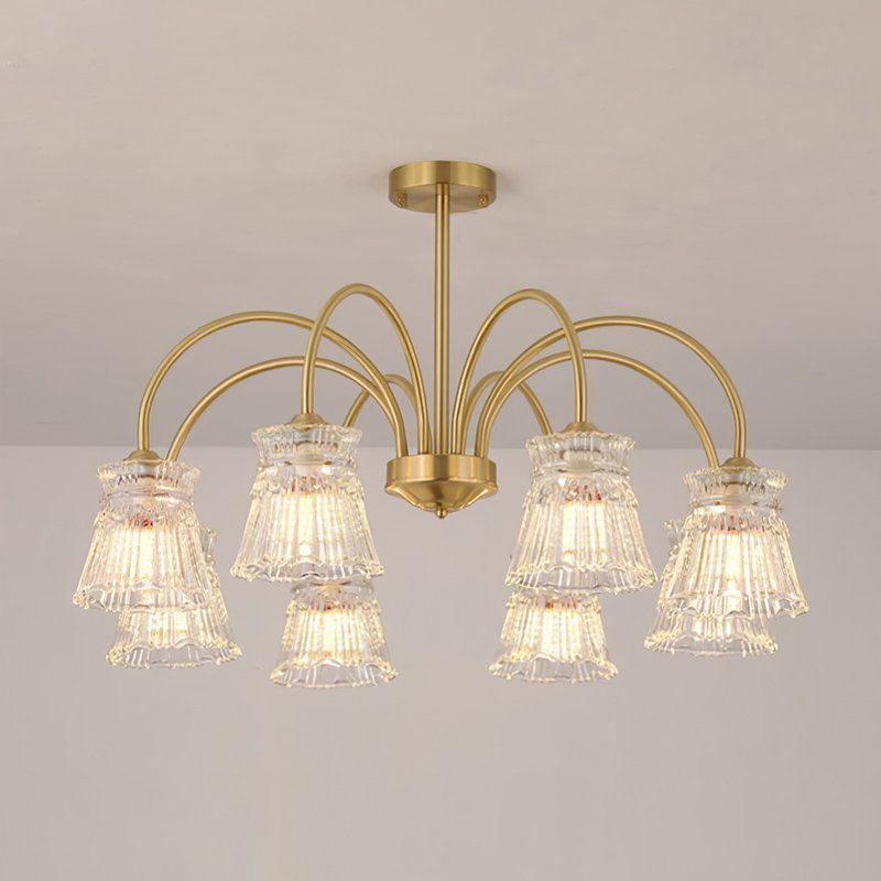 Ice Cream Crystal Chandelier Modern Brass Glass Pendant Light for Dining Room