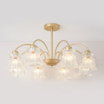 Ice Cream Crystal Chandelier Modern Brass Glass Pendant Light for Dining Room