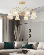 Ice Cream Crystal Chandelier Modern Brass Glass Pendant Light for Dining Room