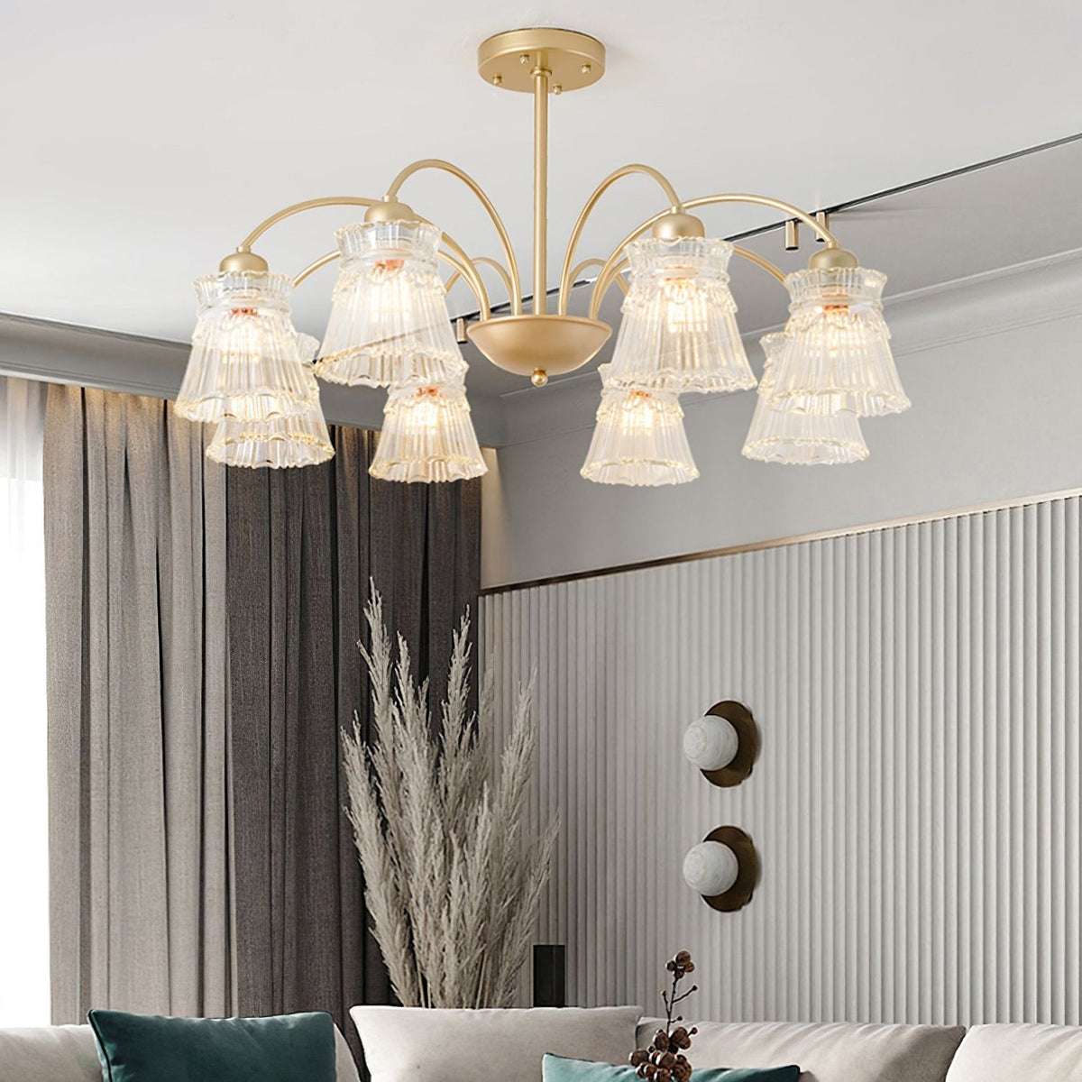 Ice Cream Crystal Chandelier Modern Brass Glass Pendant Light for Dining Room