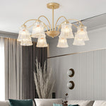 Ice Cream Crystal Chandelier Modern Brass Glass Pendant Light for Dining Room