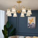 Ice Cream Crystal Chandelier Modern Brass Glass Pendant Light for Dining Room