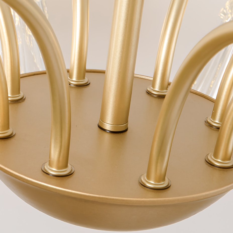 Ice Cream Crystal Chandelier Modern Brass Glass Pendant Light for Dining Room