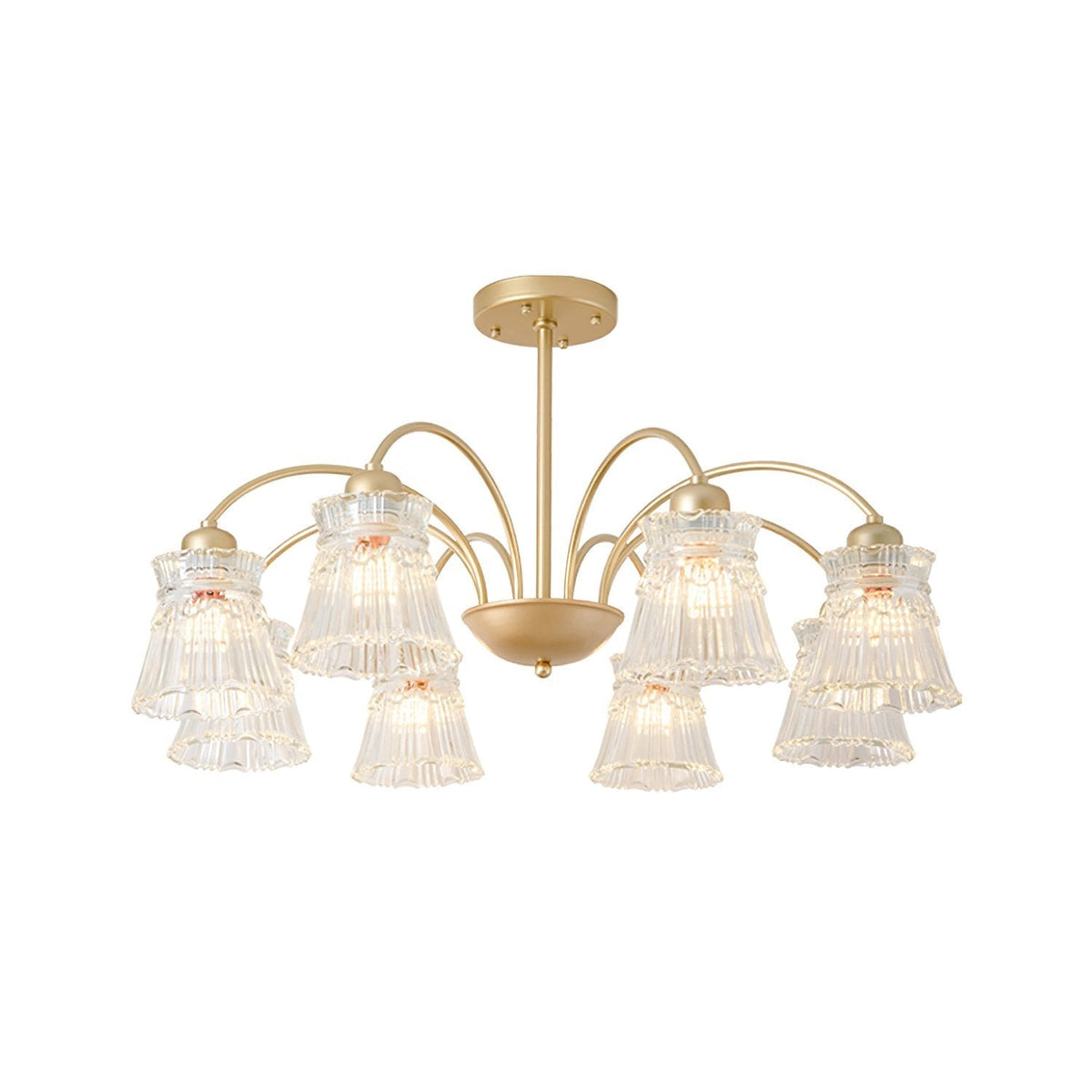 Ice Cream Crystal Chandelier Modern Brass Glass Pendant Light for Dining Room