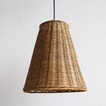 Handwoven Rattan Pendant Light – Natural Wood & Wicker Hanging Lamp for Dining Room, Living Room, Bedroom