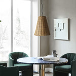 Handwoven Rattan Pendant Light – Natural Wood & Wicker Hanging Lamp for Dining Room, Living Room, Bedroom
