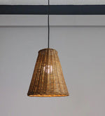 Handwoven Rattan Pendant Light – Natural Wood & Wicker Hanging Lamp for Dining Room, Living Room, Bedroom