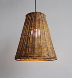 Handwoven Rattan Pendant Light – Natural Wood & Wicker Hanging Lamp for Dining Room, Living Room, Bedroom