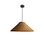 Handwoven Rattan Pendant Light – Natural Wood & Wicker Hanging Lamp for Dining Room, Living Room, Bedroom