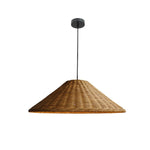 Handwoven Rattan Pendant Light – Natural Wood & Wicker Hanging Lamp for Dining Room, Living Room, Bedroom