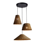 Handwoven Rattan Pendant Light – Natural Wood & Wicker Hanging Lamp for Dining Room, Living Room, Bedroom
