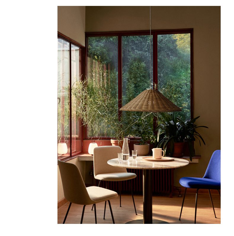 Handwoven Rattan Pendant Light – Natural Wood & Wicker Hanging Lamp for Dining Room, Living Room, Bedroom