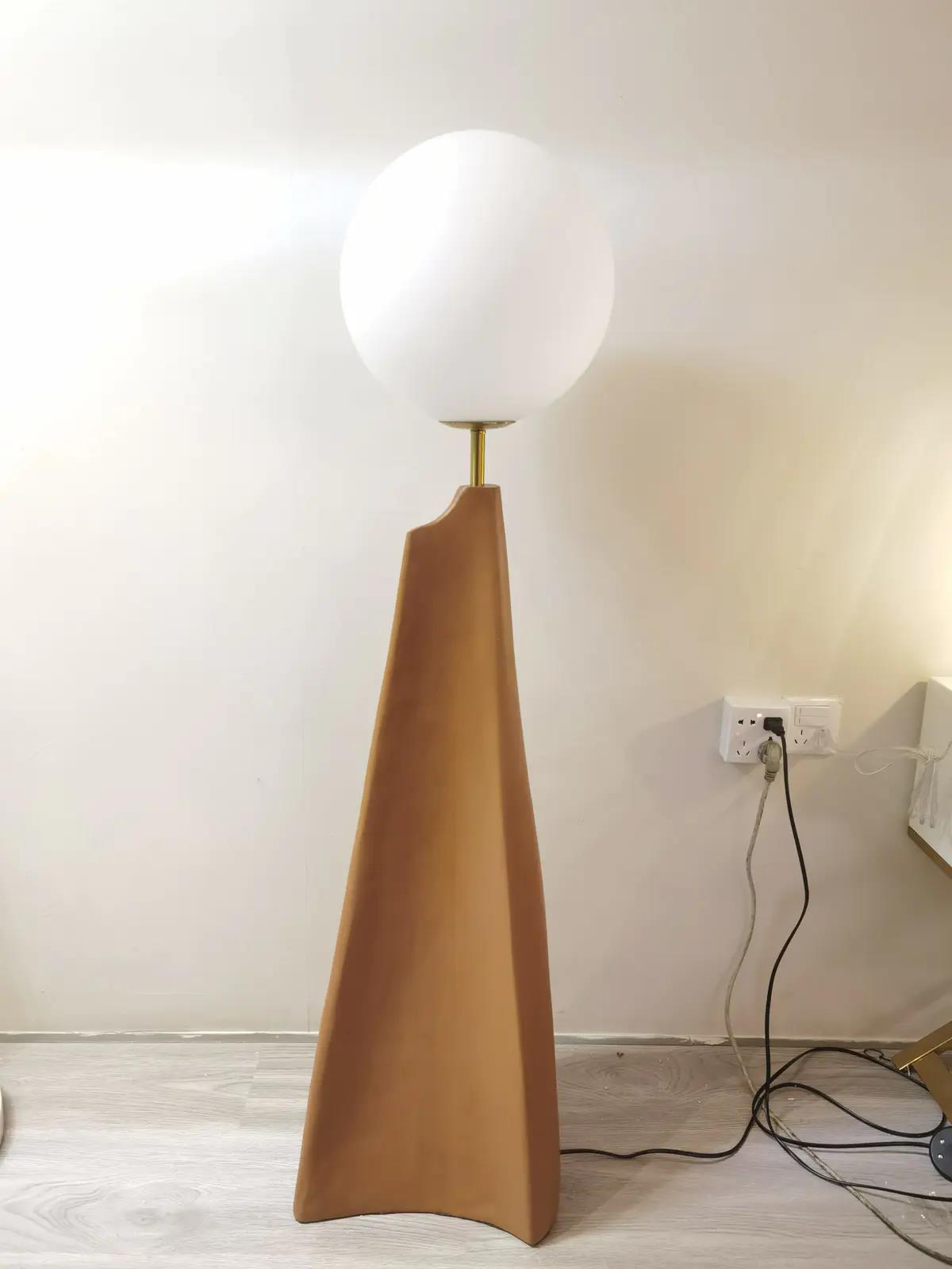 Luxury Modern Floor Lamp for Living Room | James Blown Glass & Resin Design