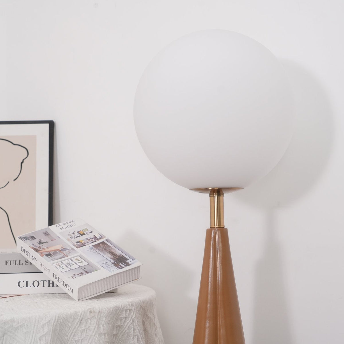 Luxury Modern Floor Lamp for Living Room | James Blown Glass & Resin Design