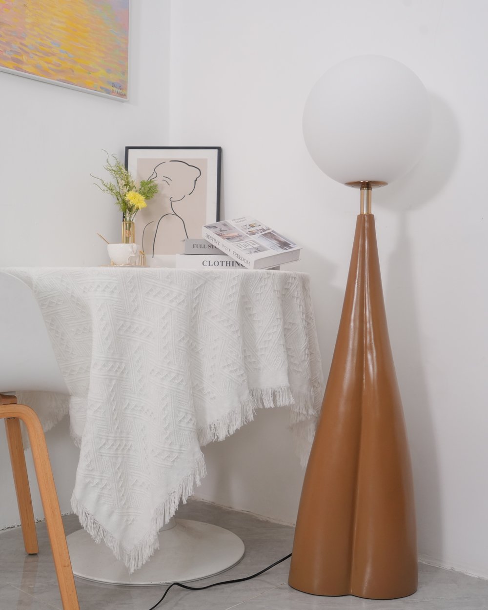 Luxury Modern Floor Lamp for Living Room | James Blown Glass & Resin Design