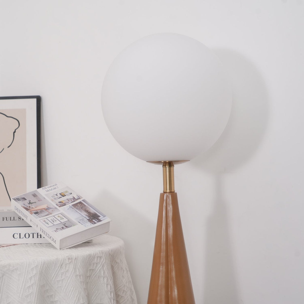 Luxury Modern Floor Lamp for Living Room | James Blown Glass & Resin Design