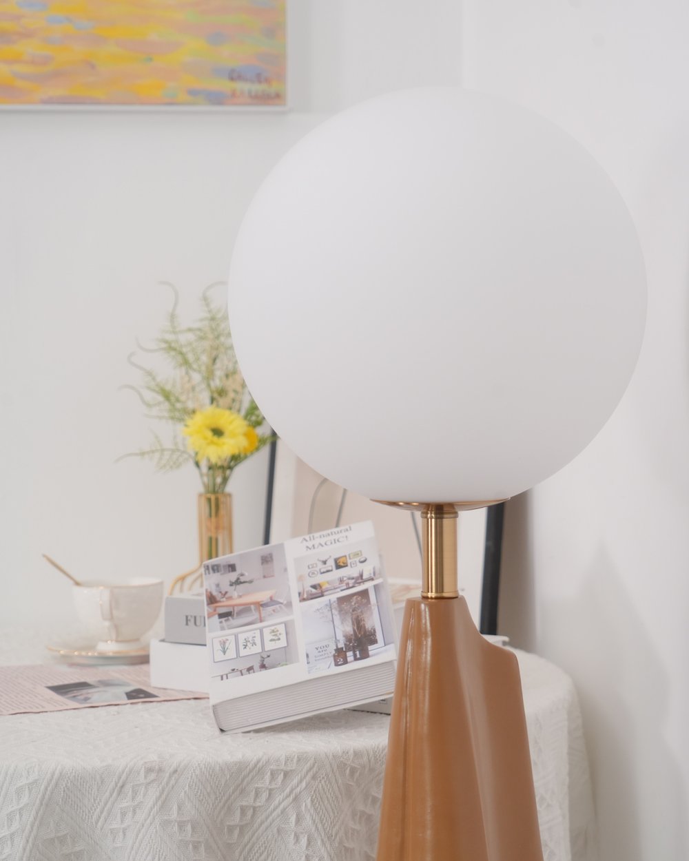 Luxury Modern Floor Lamp for Living Room | James Blown Glass & Resin Design