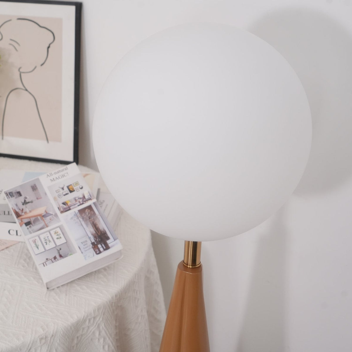 Luxury Modern Floor Lamp for Living Room | James Blown Glass & Resin Design