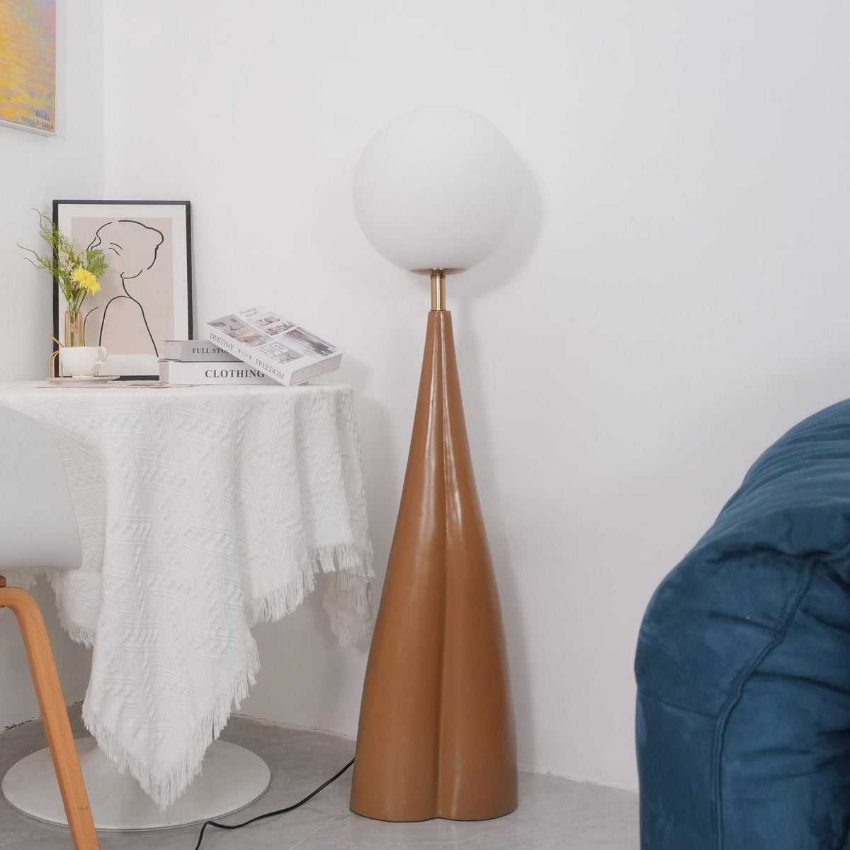 Luxury Modern Floor Lamp for Living Room | James Blown Glass & Resin Design