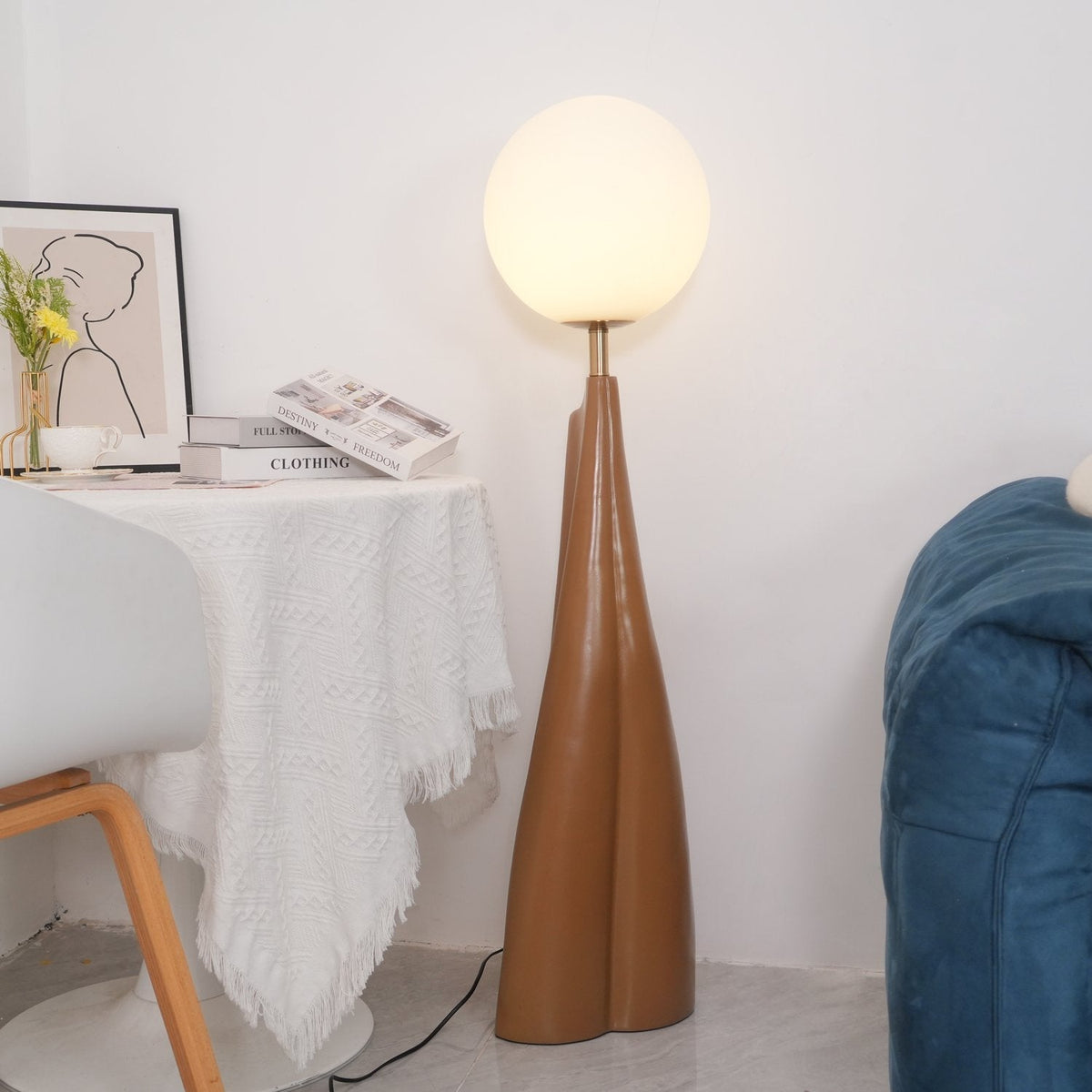 Luxury Modern Floor Lamp for Living Room | James Blown Glass & Resin Design