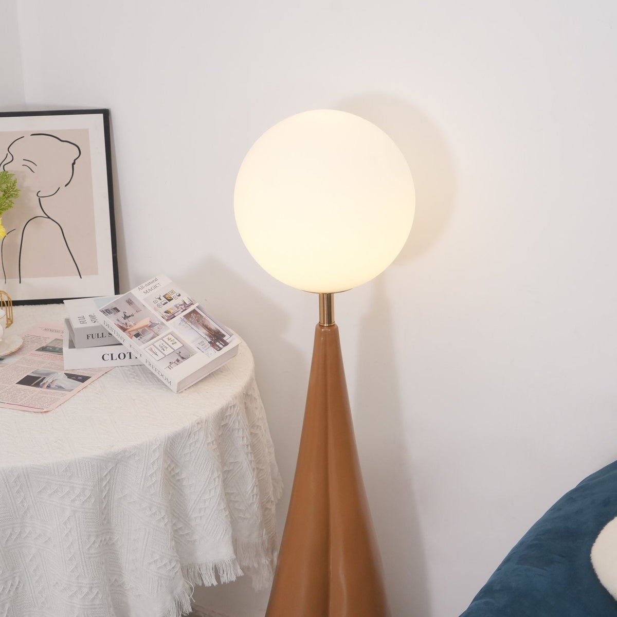 Luxury Modern Floor Lamp for Living Room | James Blown Glass & Resin Design