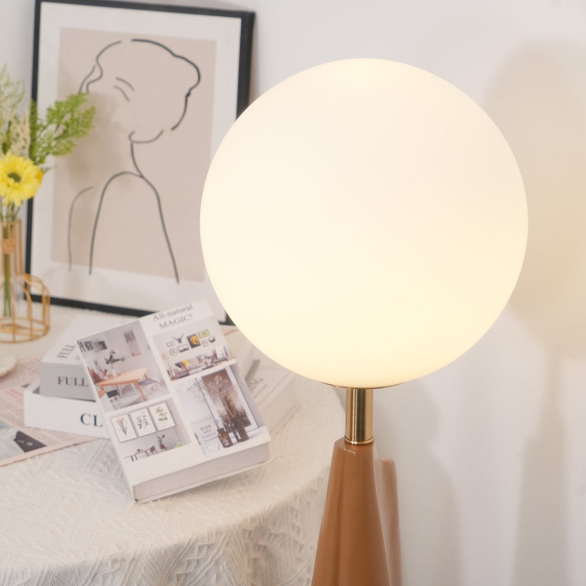 Luxury Modern Floor Lamp for Living Room | James Blown Glass & Resin Design
